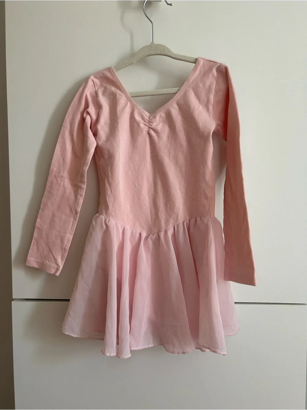 Pink Long Sleeve Ballet Practice Dress